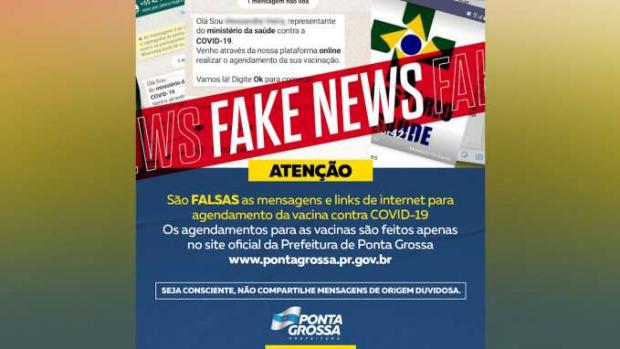 FMS de Ponta Grossa alerta para agendamento falso de vacinação contra Covid-19