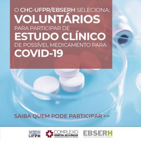 Hospital de Clínicas do Paraná procura voluntários para testes de remédio para Covid-19