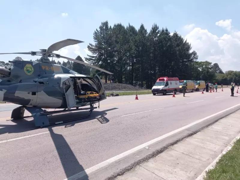Ciclista morre e piloto de moto é socorrido em estado gravíssimo em acidente na BR-116