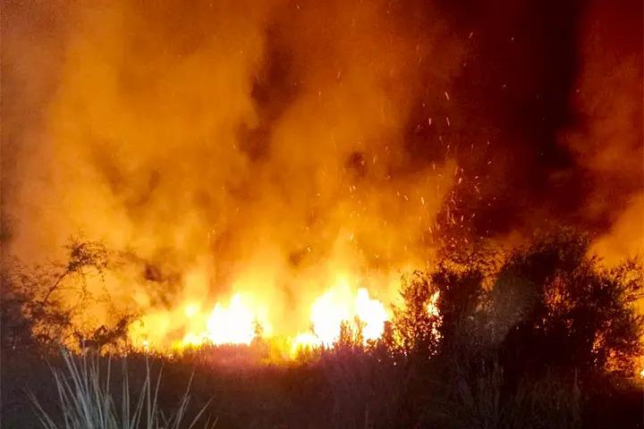 Fogos de artifício causam incêndio em um pesqueiro, no Paraná