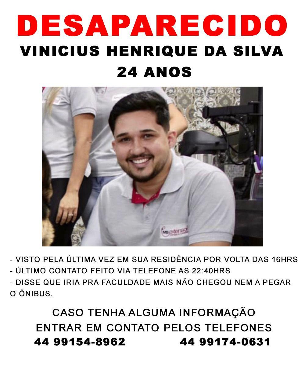 Ainda Continua desaparecido o estudante que sumiu em São Jorge do Patrocínio - Paraná