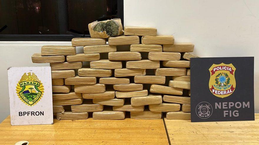 BPFRON e Polícia Federal apreendem mais de 30 kg de drogas, em Foz do Iguaçu