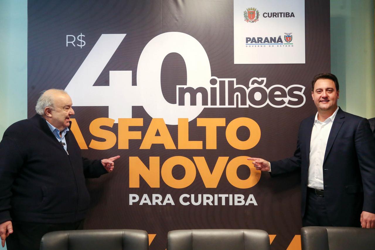 Governador libera R$ 40 milhões para asfalto e revitalização de ruas de Curitiba