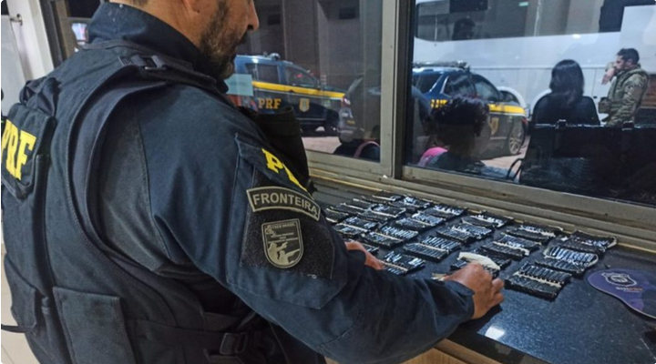 Ciclista é preso ao transportar 460 munições de fuzil na BR 277, em Cascavel