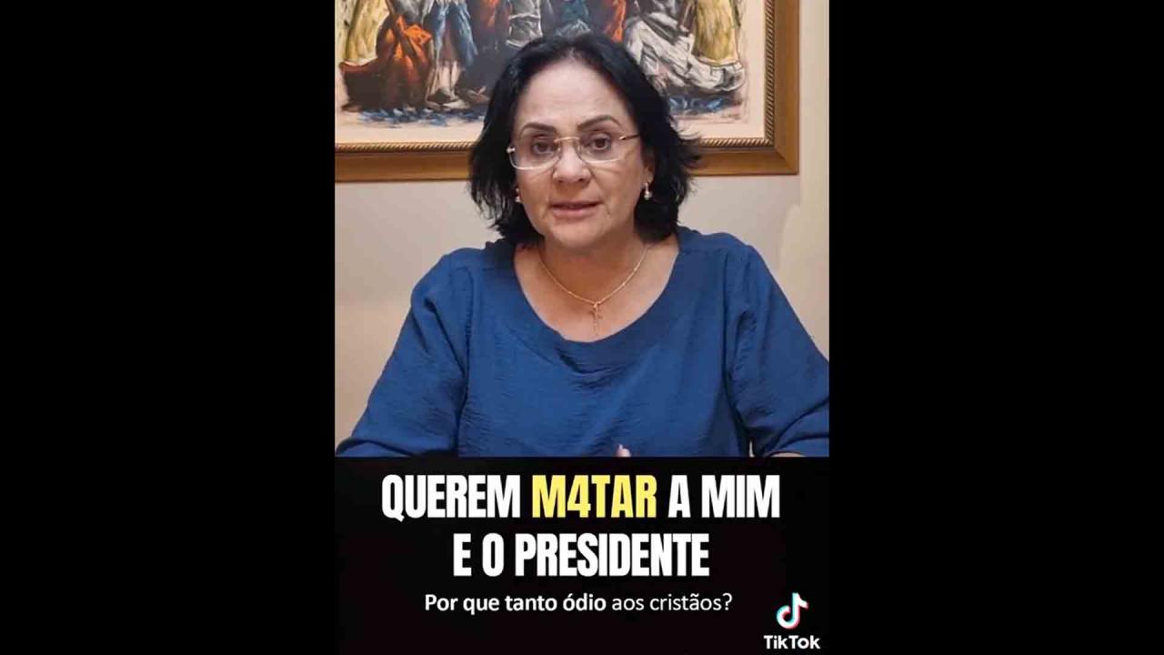 Querem matar a Senadora e Pastora Damares Alves, e o Presidente Bolsonaro