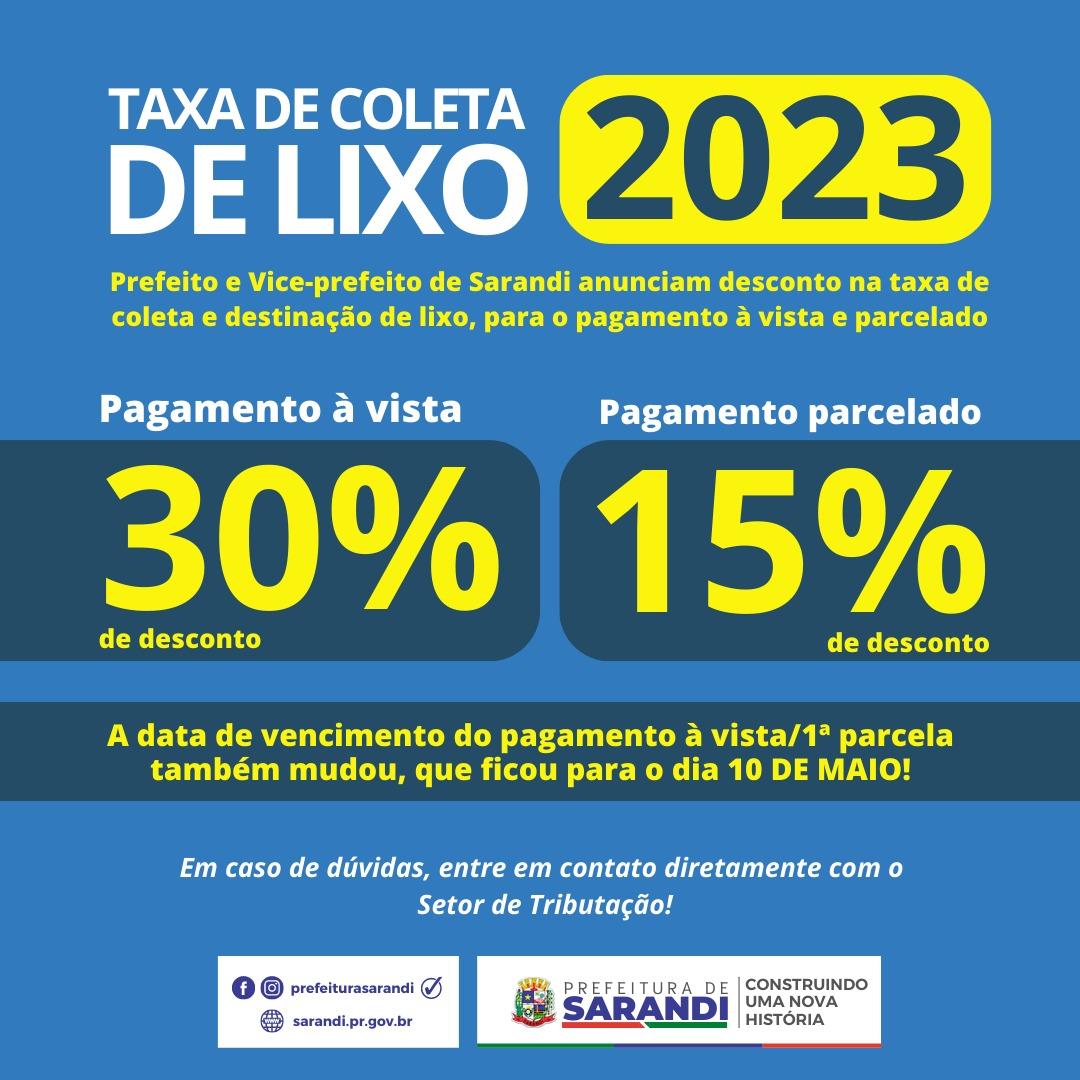 Prefeito e Vice-prefeito de Sarandi anunciam desconto na taxa de coleta e destinação de lixo, para o pagamento à vista e parcelado