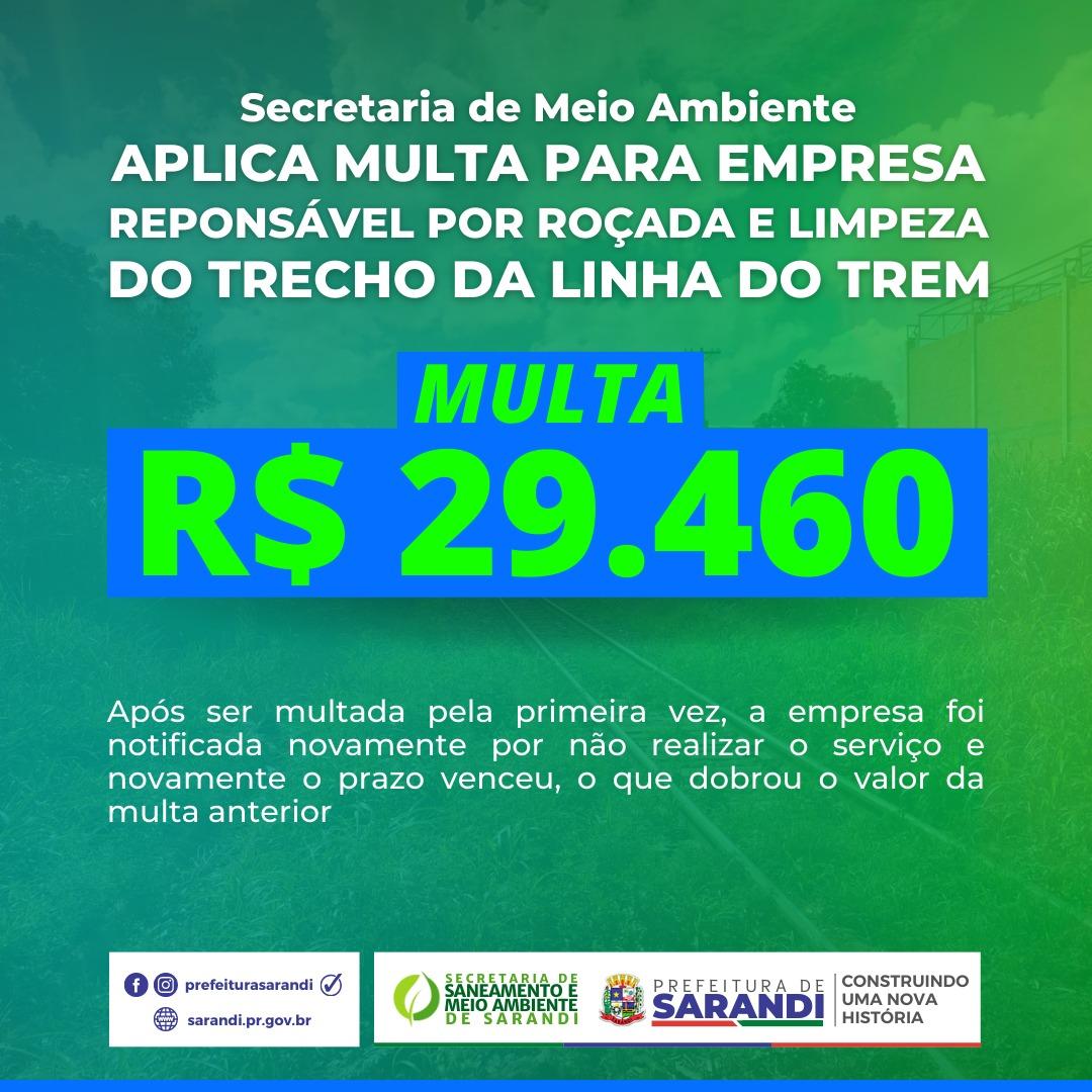 Prefeitura de Sarandi multa empresa responsável pela roçada e limpeza do trecho da linha férrea