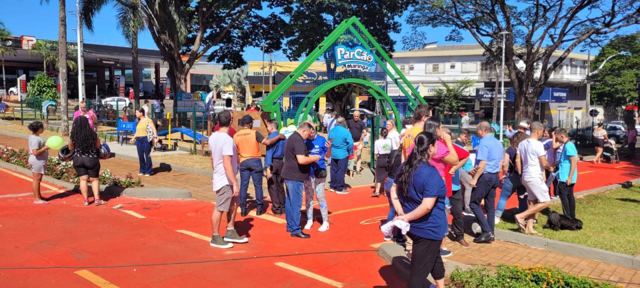 Prefeitura de Maringá inaugura o 2º Parcão da cidade, localizado na Praça Pioneiro Jacinto Ferreira Branco, na Av. Mandacaru