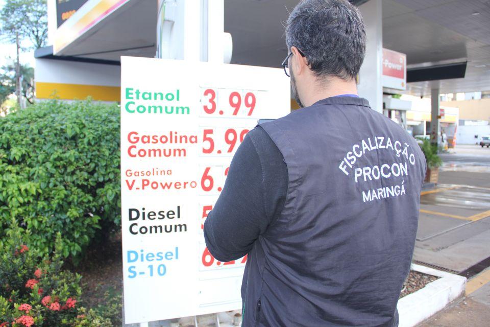 Pesquisa do Procon de Maringá registra queda de até 3% no preço dos combustíveis