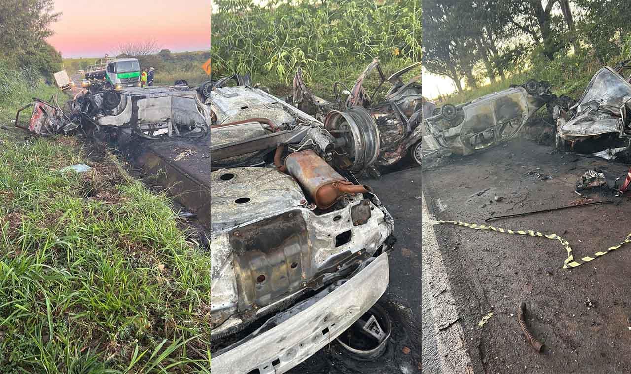 GRAVE ACIDENTE - Veículos pegam fogo na BR-369, em Cambará norte pioneiro do Paraná
