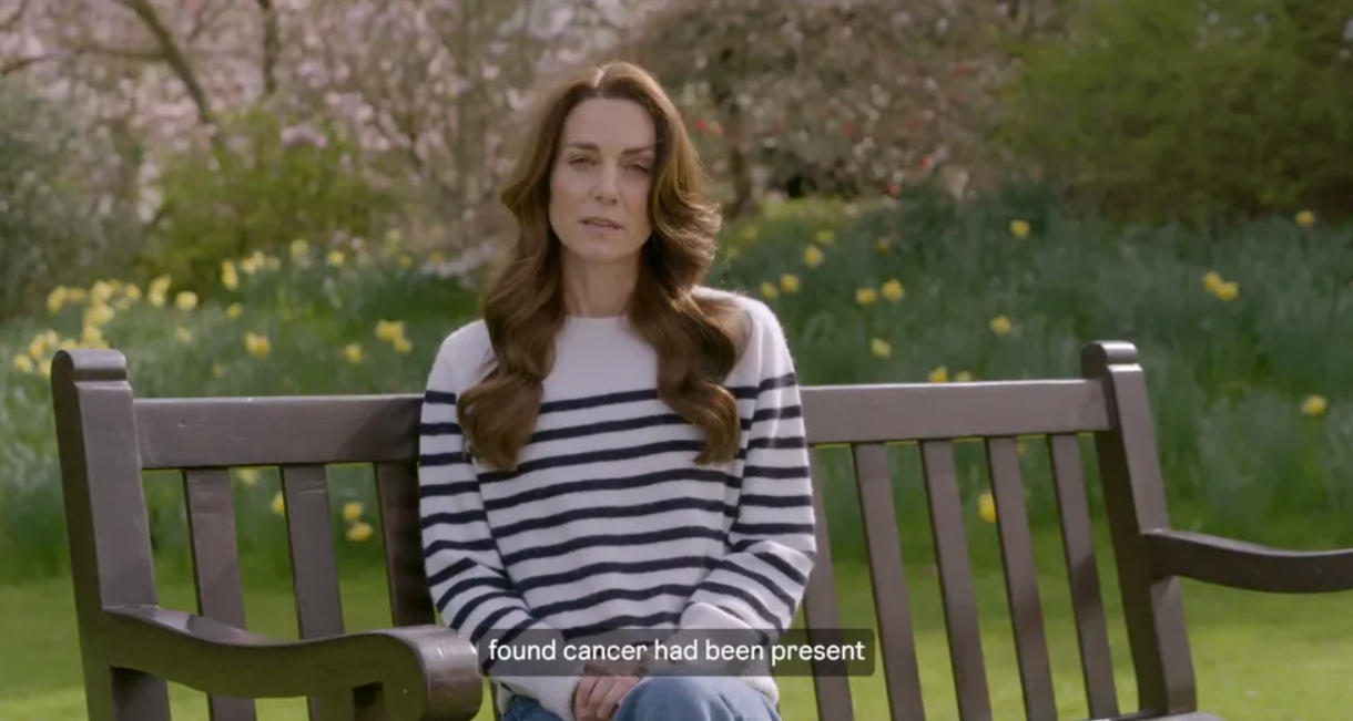 Kate Middleton revelou em anúncio transmitido em redes sociais, que foi diagnosticada com câncer