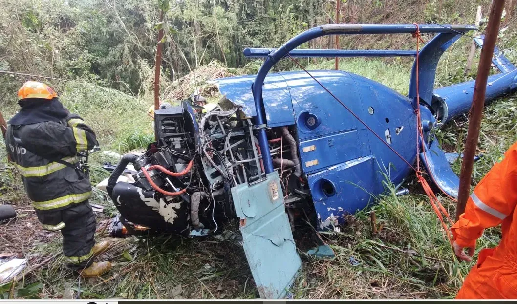 Casal morre em queda de helicóptero encontrado na região metropolitana de São Paulo