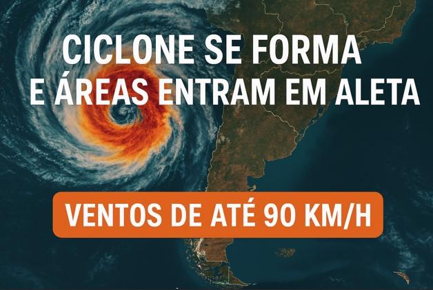 Ciclone se forma e coloca regiões em alerta no Sul do Brasil