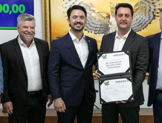 Delegado Jacovós e Rodolfo Mota acompanham liberação de recursos para pavimentação em Apucarana