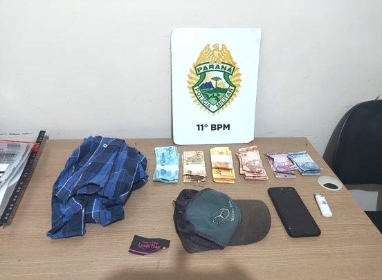Polícia Militar prende assaltante e recupera dinheiro roubado de supermercado em Campo Mourão