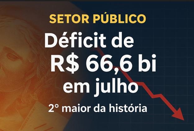 Setor Público Fecha Julho com Déficit de R$ 66,6 Bilhões: O 2º Maior da História