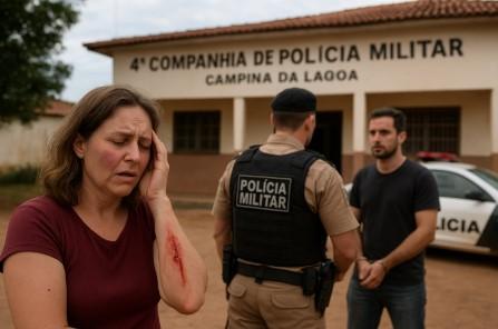 Campina da Lagoa: Homem é preso após agredir esposa com faca e atacar filho adolescente