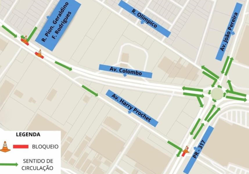 Rotatória do Trevo do Catuaí em Maringá,será liberada neste domingo, 14, a partir das 7h30