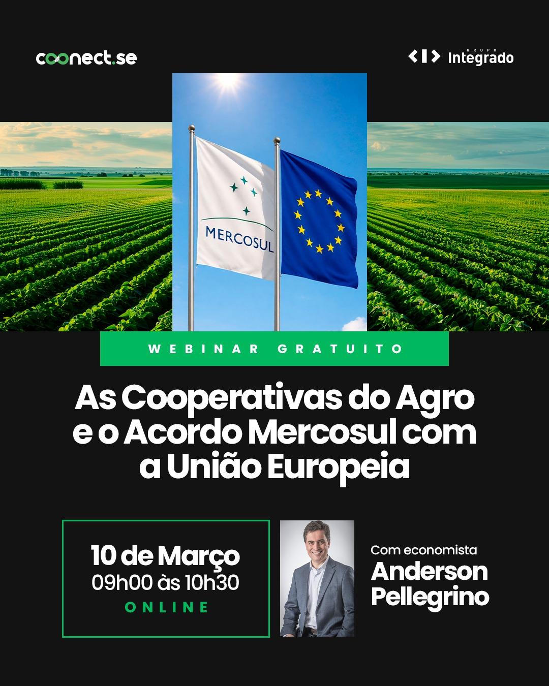 Webinar gratuito debate impactos do Acordo Mercosul–União Europeia para cooperativas do agro