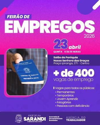 Feirão De Empregos 2026 De Sarandi Pr ✨💼 | Oportunidade Imperdível Com +400 Vagas Disponíveis
