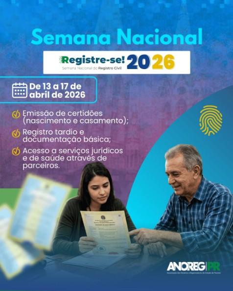 Paraná mobiliza rede de Cartórios para a Semana Nacional do Registro Civil – Registre-se!