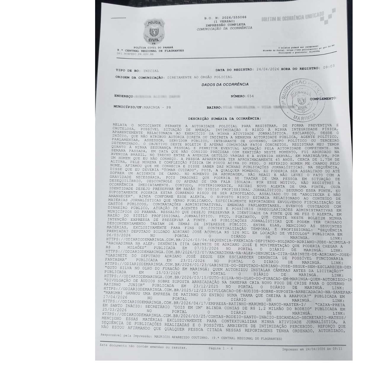 Boletimde Ocorrência