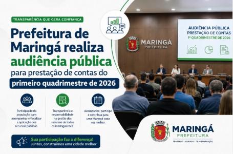 Prefeitura de Maringá realiza audiência pública para prestação de contas do primeiro quadrimestre de 2026