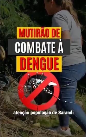 Prefeitura de Sarandi realizará mais um grande arrastão de combate ao mosquito Aedes aegypti nos bairros Conjunto Mauá e Conjunto Floresta