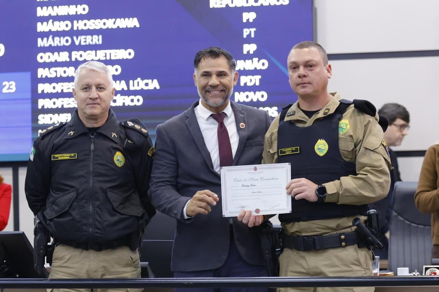 Câmara de Maringá reconhece heroísmo do Sargento Rodrigo Calvi