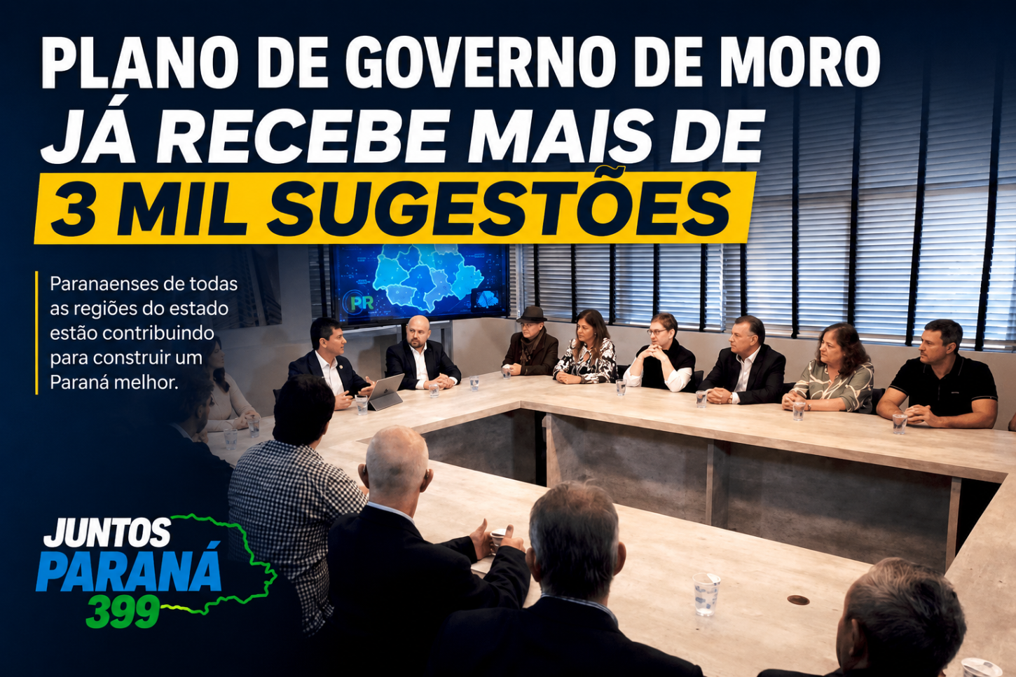 Plano de governo de Moro já reúne mais de 3 mil sugestões de paranaenses e entidades. 