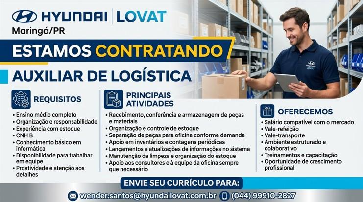 Hyundai Lovat Maringá Está Contratando - Auxiliar De Logística