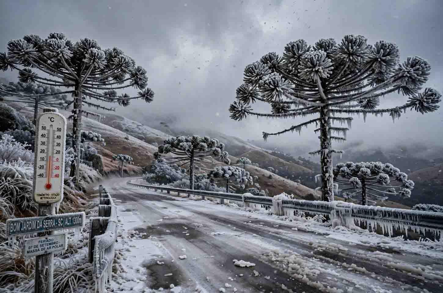 Frio extremo traz possibilidade de neve em Santa Catarina durante o feriado