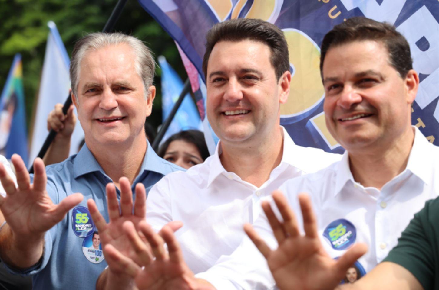 Governador Ratinho Junior, Ulisses Maia, Sandro Alex e Alexandre Curi demonstram força política em Maringá