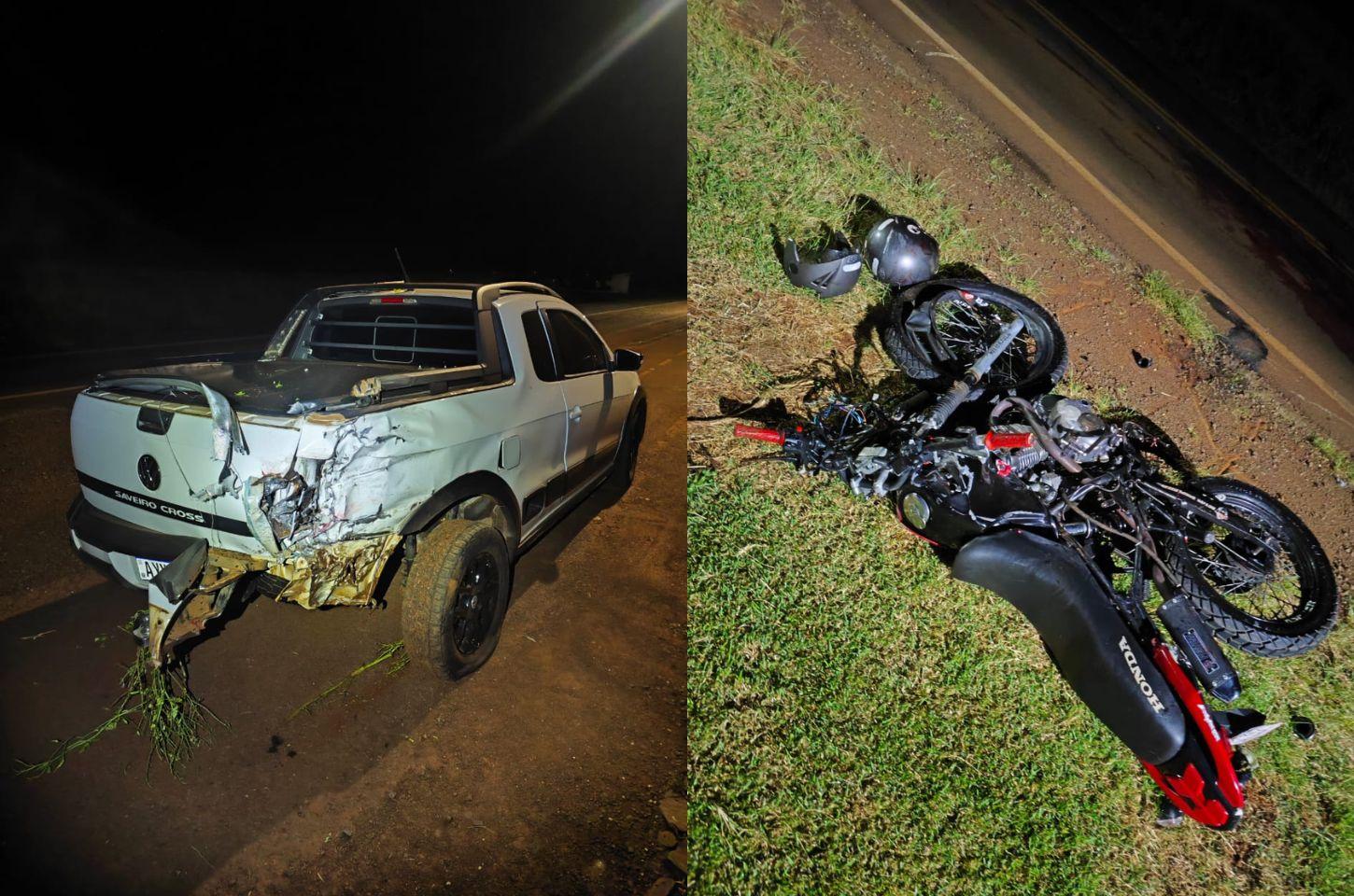 Motorista embriagado causa grave acidente e mata motociclista na PR-495 em Pato Bragado