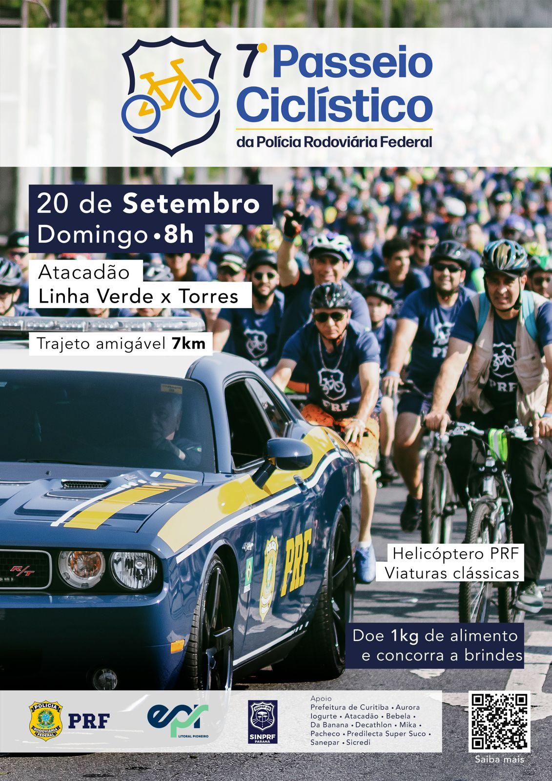 PRF realiza 7º Passeio Ciclístico em Curitiba no dia 20 de setembro