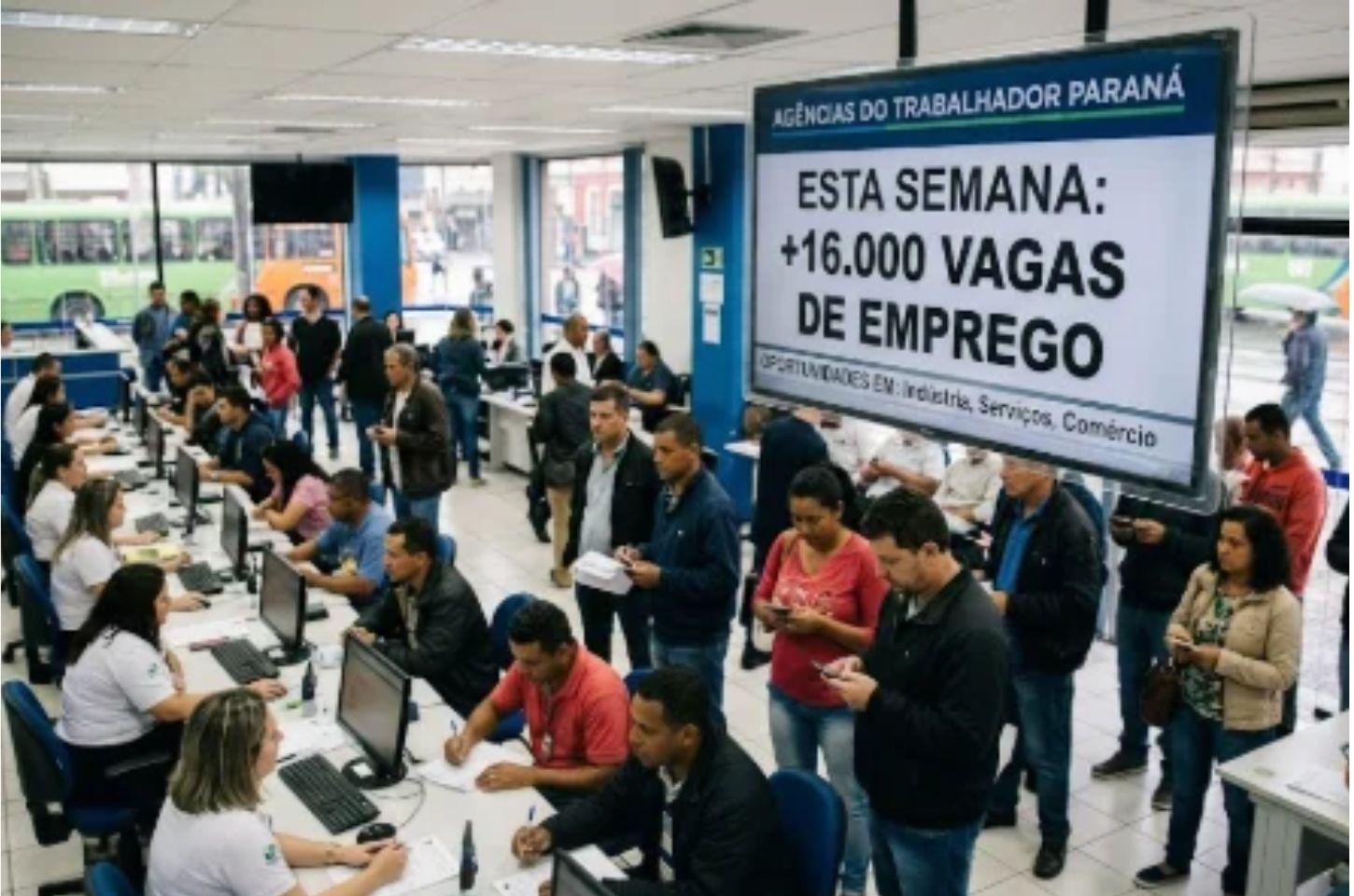 Agências do Trabalhador oferecem mais de 16 mil vagas de emprego no Paraná nesta semana