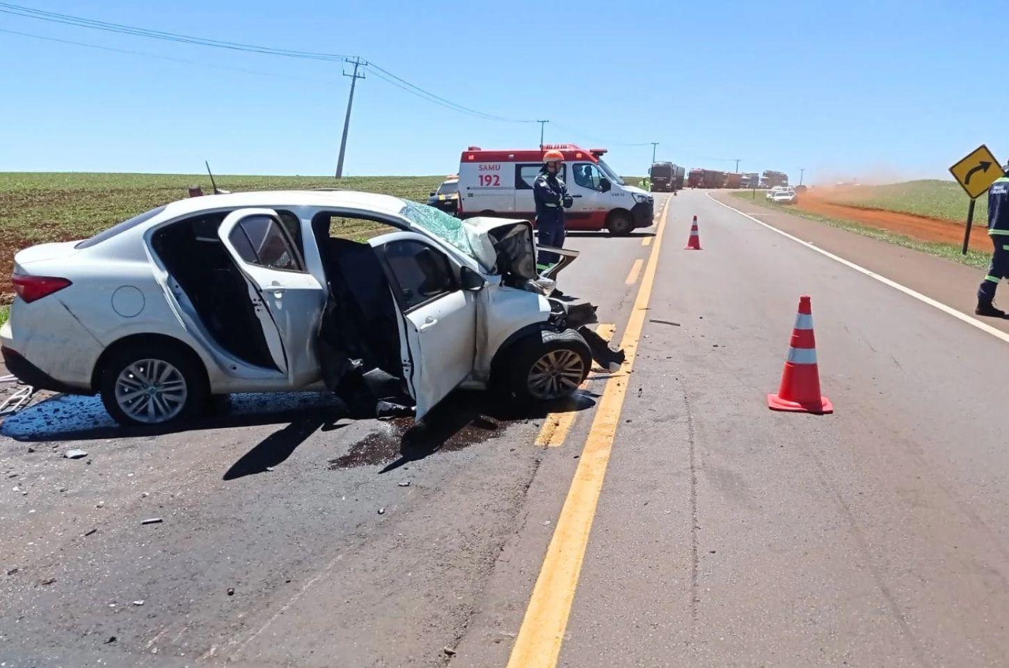 Grave acidente na BR-369 em Corbélia deixa uma morte e quatro feridos nesta rodovia
