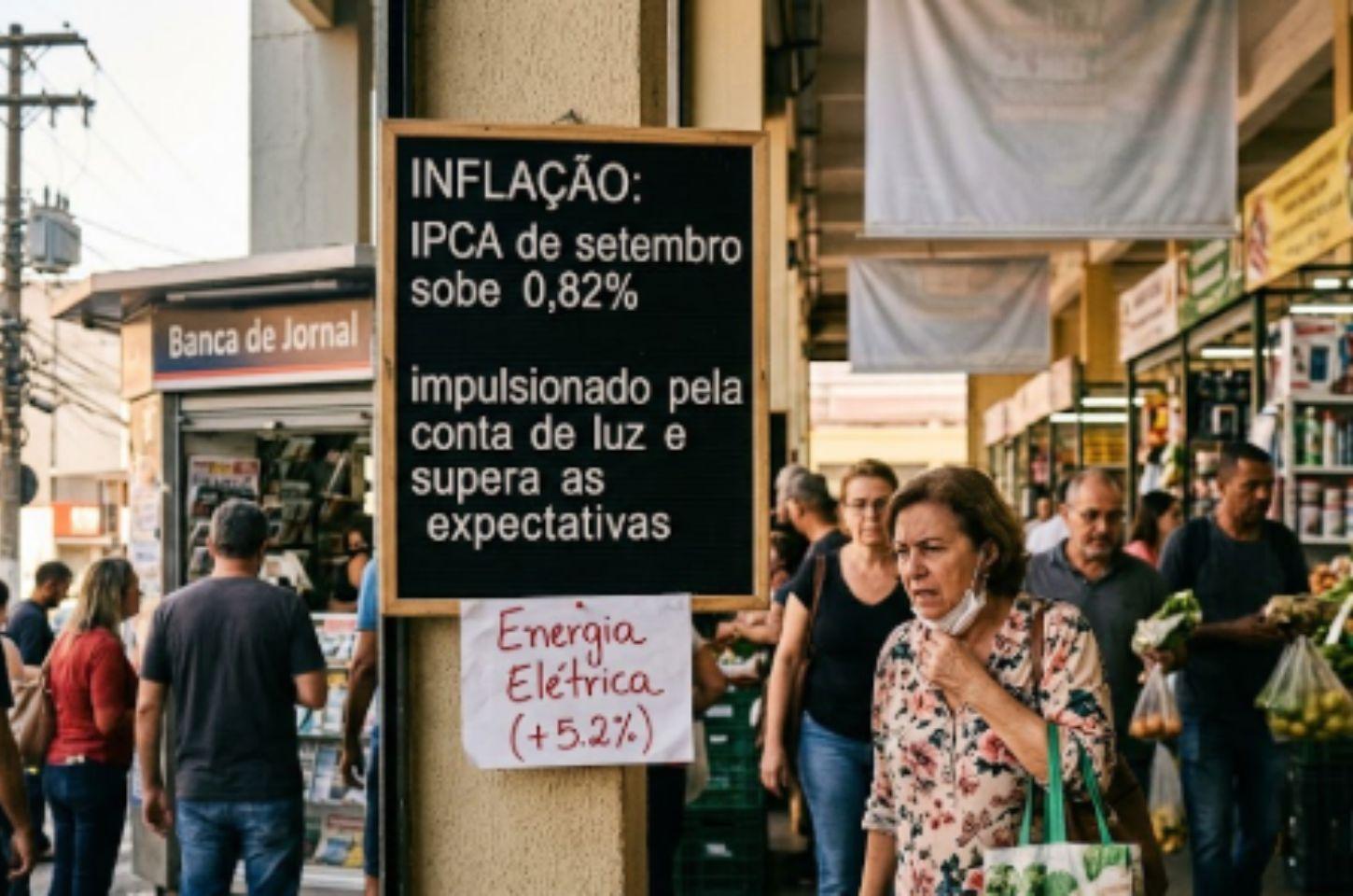 INFLAÇÃO: IPCA de setembro sobe 0,82% impulsionado pela conta de luz e supera as expectativas