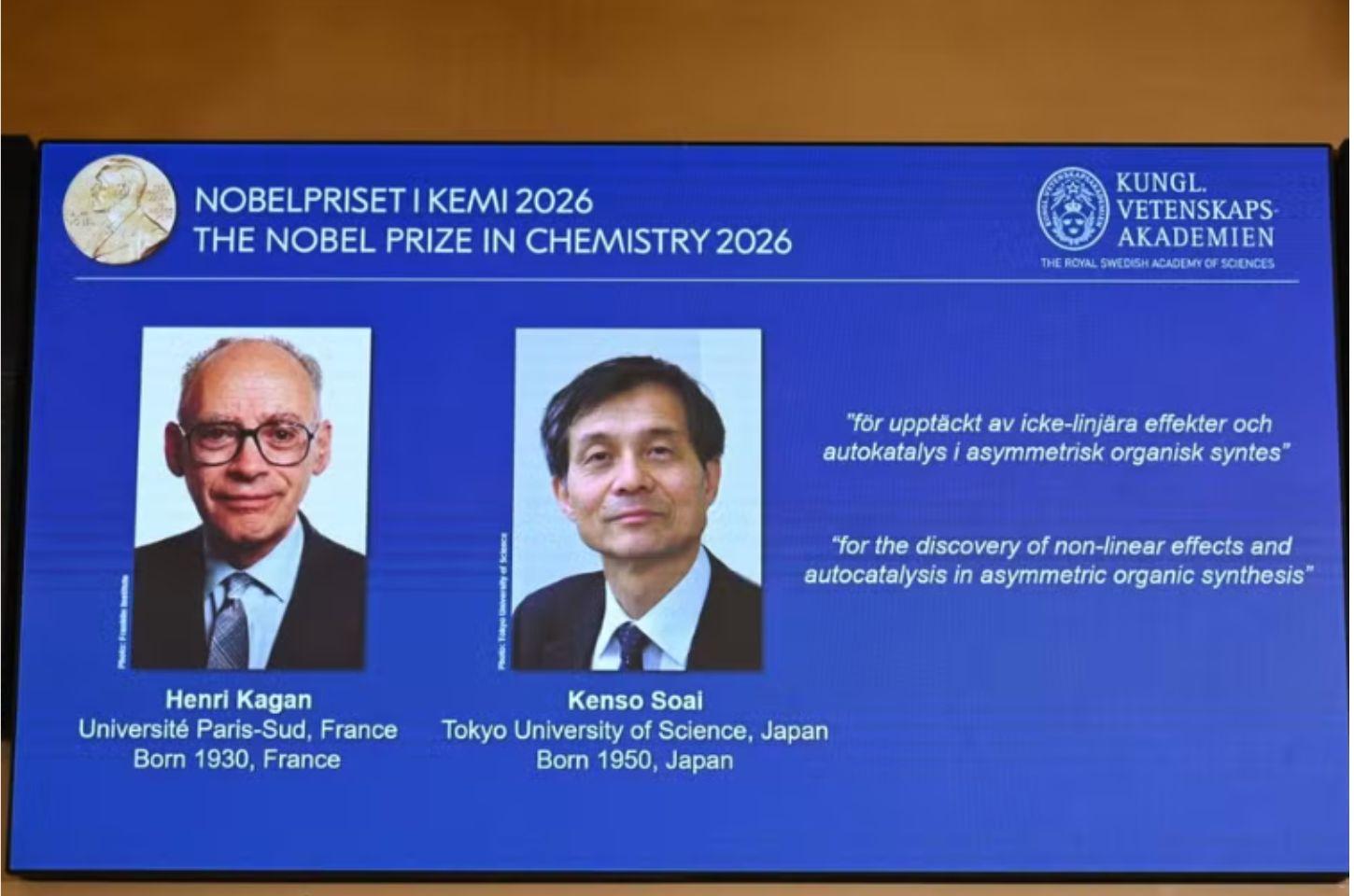 Prêmio Nobel de química premia cientistas por moléculas que escolhem um lado