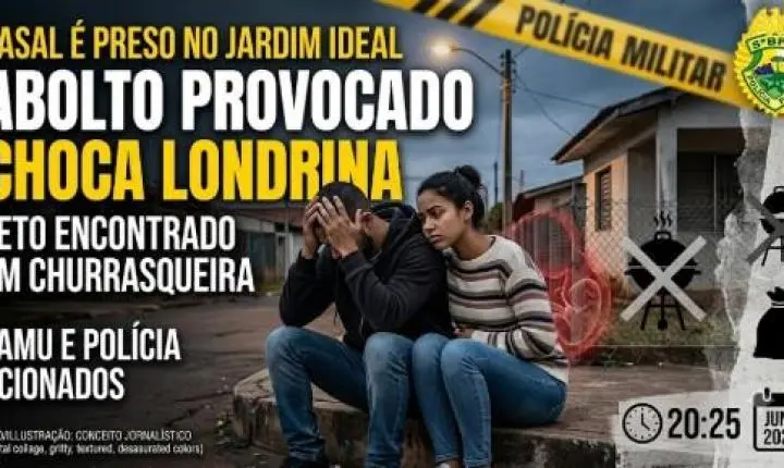 Casal é preso em Londrina após aborto provocado; feto foi escondido dentro de churrasqueira no Jardim Ideal