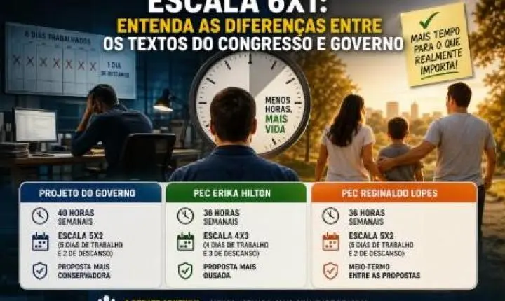 Escala 6x1: Entenda as diferenças entre os textos do Congresso e governo e o impacto que pode mudar a vida de milhões de brasileiros