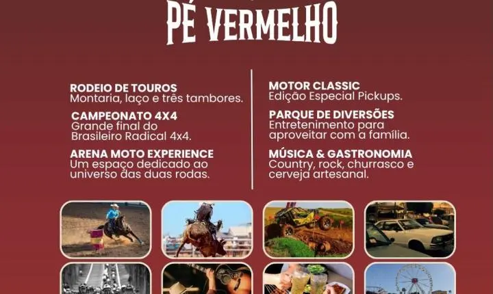 Festival Pé Vermelho terá entrada gratuita e portões abertos no Parque de Exposições de Maringá