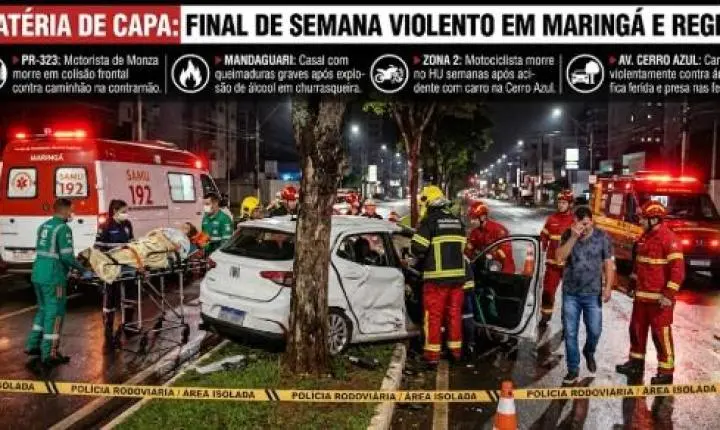 Final de Semana Violento na Região de Maringá: Acidentes Deixam Mortos e Feridos Graves