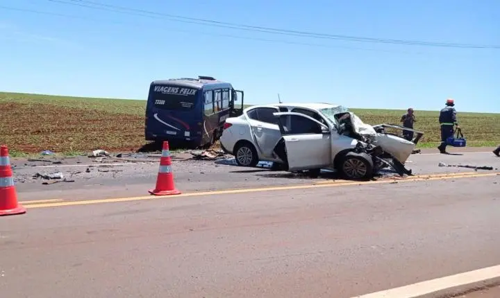 Grave acidente na BR-369 em Corbélia deixa uma morte e quatro feridos nesta rodovia