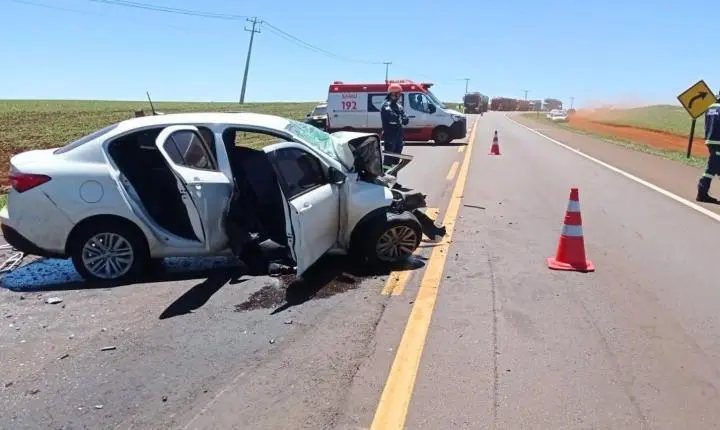 Grave acidente na BR-369 em Corbélia deixa uma morte e quatro feridos nesta rodovia