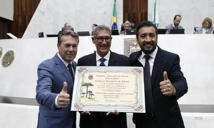 Henrique Pinto recebe Título de Cidadão Benemérito do Paraná por trajetória de contribuição ao desenvolvimento do Estado