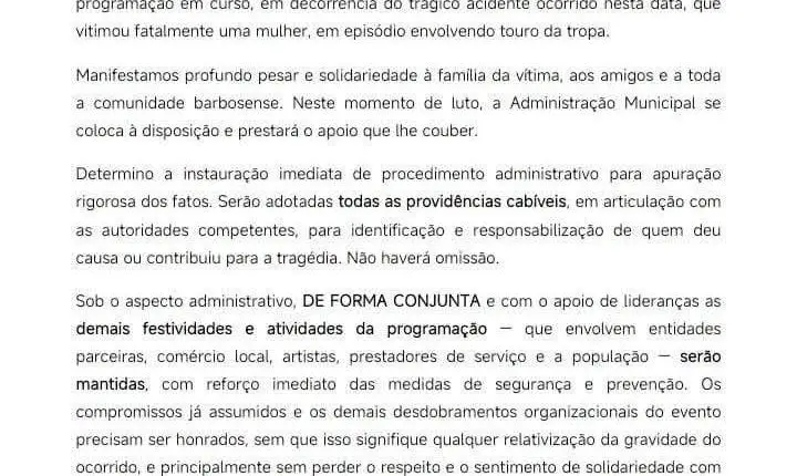 Mulher morre após ataque de touro em Barbosa Ferraz na noite de sexta-feira