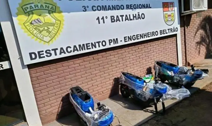 Polícia apreende drogas e motocicletas elétricas em abordagem a veículo em Engenheiro Beltrão