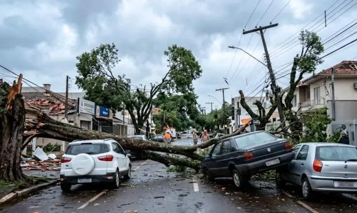 TEMPESTADE DEVASTADORA: Ciclone traz ventos de 100 km/h, arremessa carros e deixa cidades do Paraná sem água e luz