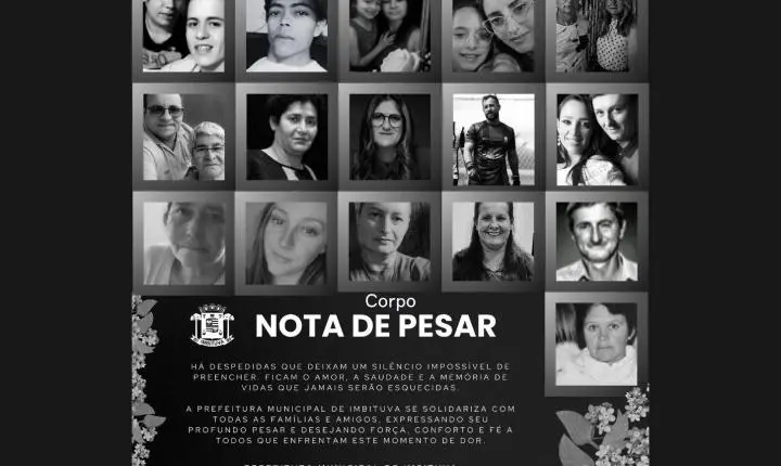 TRAGÉDIA EM IMBITUVA PARANÁ: PREFEITURA DIVULGA LISTA DAS 22 VÍTIMAS FATAIS E CIDADE DECRETA LUTO